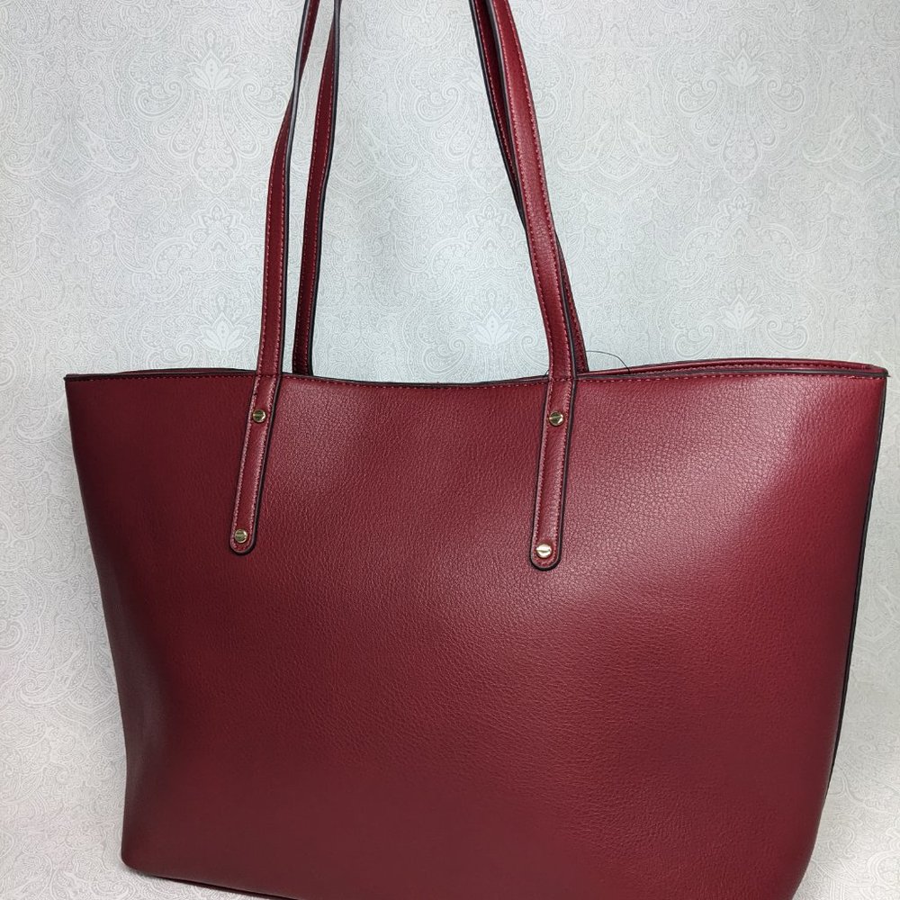 INC Zoiey faux-leather women's XL tote bag - RED - Picture 3 of 7